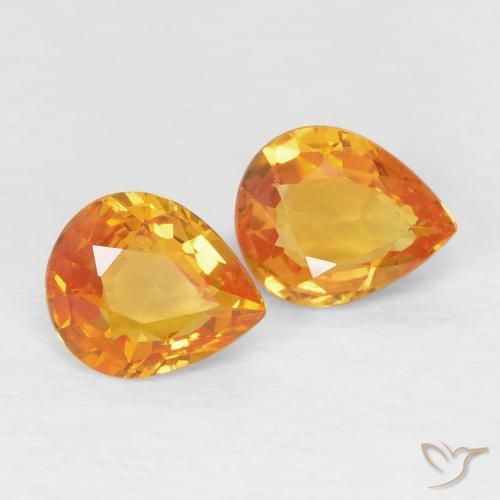 1.23ctw Natural Naranja albaricoque Zafiro, En forma de pera, VVS-VS