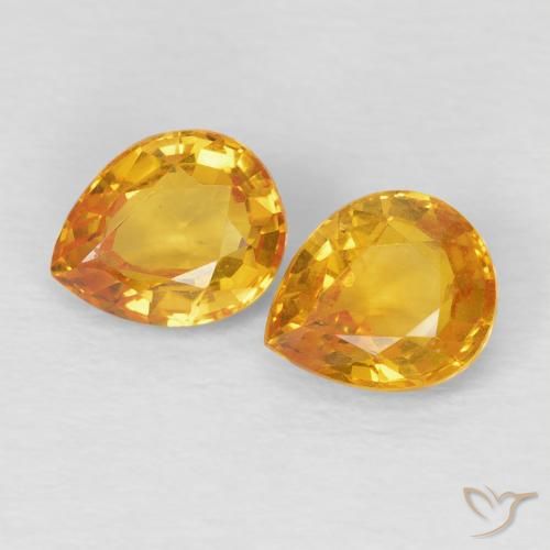 1.54ctw Natural Naranja medio Zafiro, En forma de pera, VVS-VS