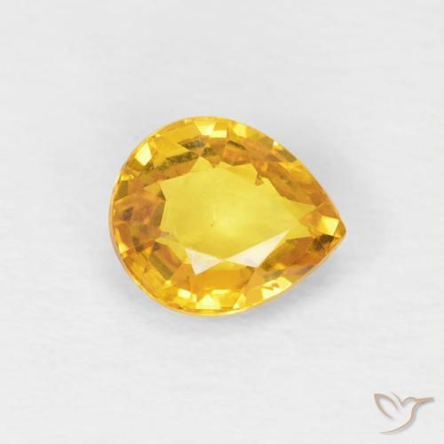 0.88ct Natural Dorado Zafiro, En forma de pera, VVS-VS