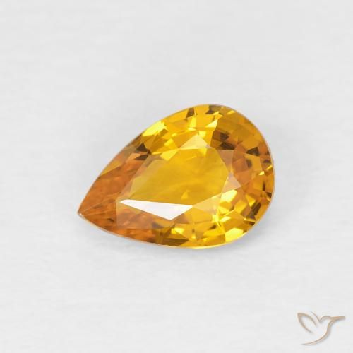 0.83ct Natural Naranja albaricoque Zafiro, En forma de pera, VVS