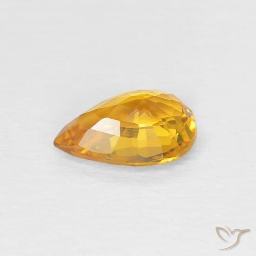 Zafiro Naranja albaricoque natural de 0.83 ct, En forma de pera, VVS