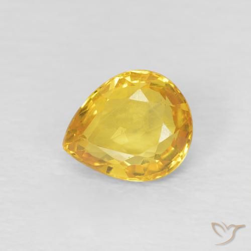 0.74ct Natural Dorado Zafiro, En forma de pera, VVS-VS