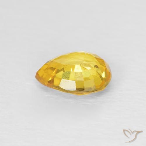 Zafiro Dorado natural de 0.74 ct, En forma de pera, VVS-VS