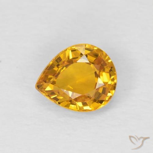 0.79ct Natural Dorado naranja Zafiro, En forma de pera, VVS-VS