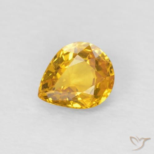 0.64ct Natural Dorado Zafiro, En forma de pera, VS
