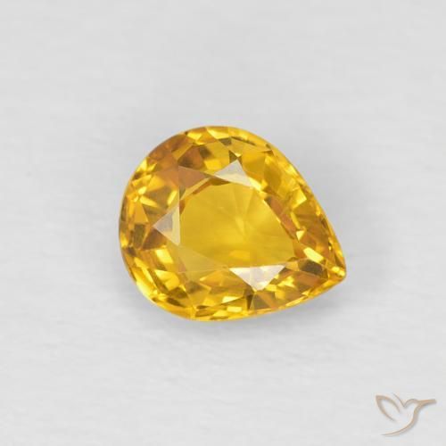 Zafiro Dorado natural de 0.64 ct, En forma de pera, VS