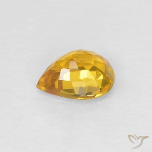 Zafiro Dorado natural de 0.64 ct, En forma de pera, VS