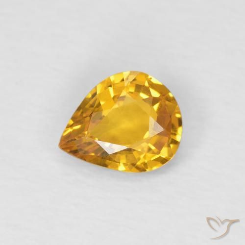 0.54ct Natural Dorado Zafiro, En forma de pera, VS