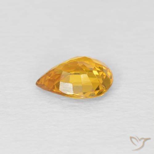 Zafiro Dorado natural de 0.54 ct, En forma de pera, VS
