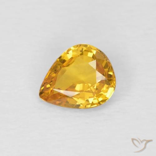 0.60ct Natural Dorado Zafiro, En forma de pera, VS