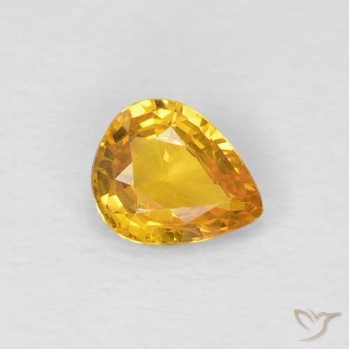 Zafiro Dorado natural de 0.60 ct, En forma de pera, VS