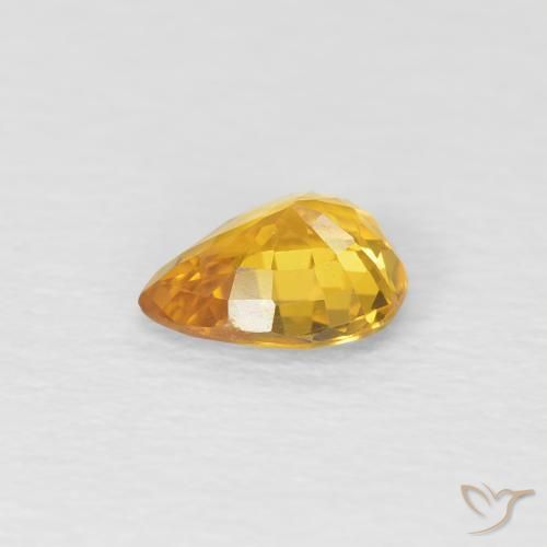 Zafiro Dorado natural de 0.60 ct, En forma de pera, VS