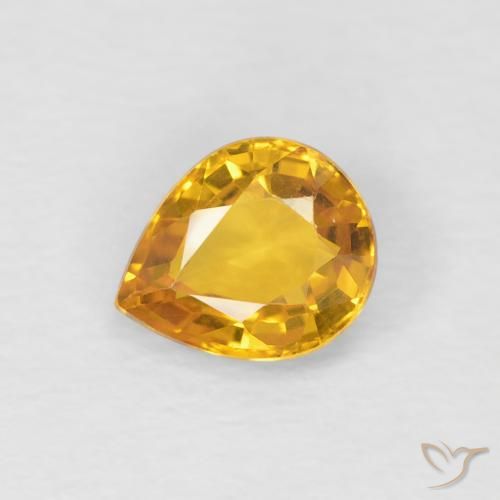 0.79ct Natural Dorado Zafiro, En forma de pera, VS