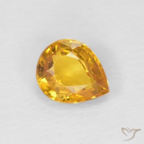 Zafiro Dorado natural de 0.79 ct, En forma de pera, VS