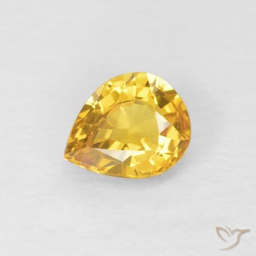 0.62ct Natural Dorado Zafiro, En forma de pera, VS