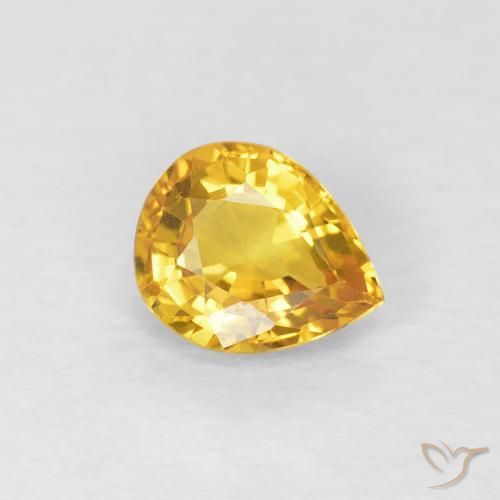 Zafiro Dorado natural de 0.62 ct, En forma de pera, VS