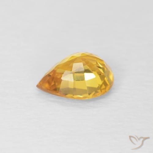 Zafiro Dorado natural de 0.62 ct, En forma de pera, VS
