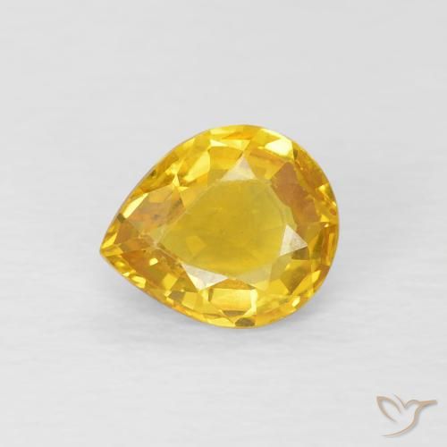 0.76ct Natural Dorado Zafiro, En forma de pera, VVS