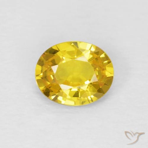 0.69ct Natural Amarillo medio Zafiro, Ovalada, VS
