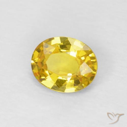 Zafiro Amarillo medio natural de 0.69 ct, Ovalada, VS