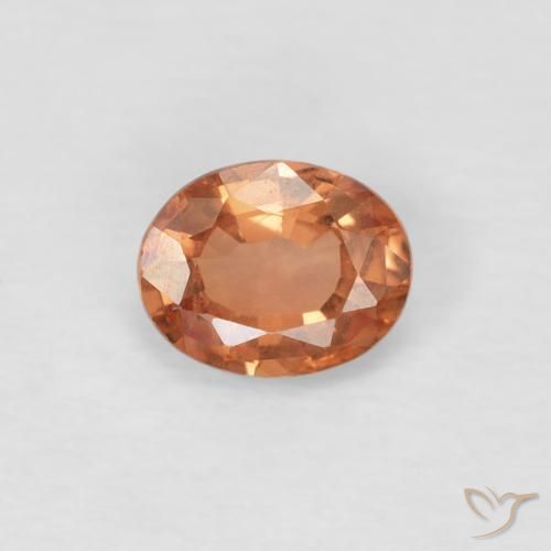 0.49ct Natural Naranja amarronado claro Zafiro, Ovalada, VS
