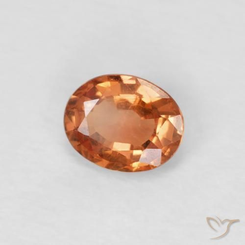 Zafiro Naranja amarronado claro natural de 0.49 ct, Ovalada, VS