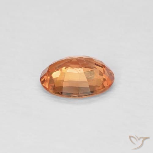 Zafiro Naranja amarronado claro natural de 0.49 ct, Ovalada, VS