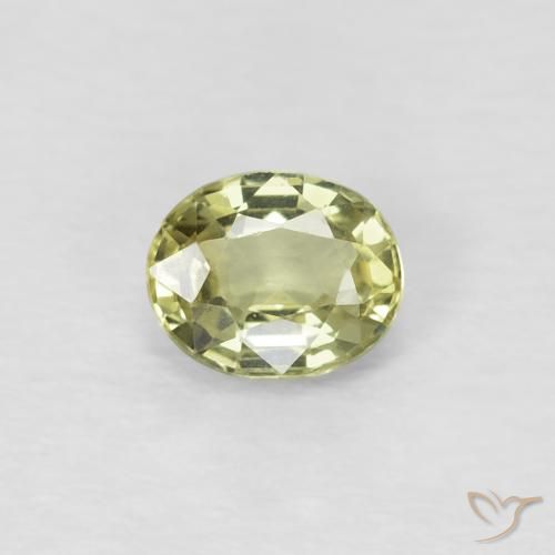 0.50ct Natural Amarillo verdoso claro Zafiro, Ovalada, VVS
