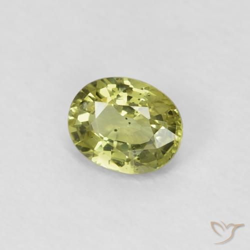 Zafiro Amarillo medio natural de 0.52 ct, Ovalada, VS