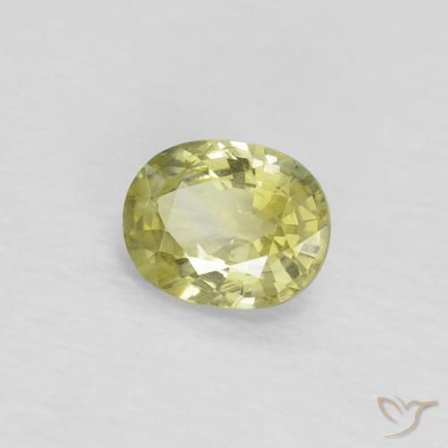 Zafiro Amarillo claro natural de 0.48 ct, Ovalada, VS