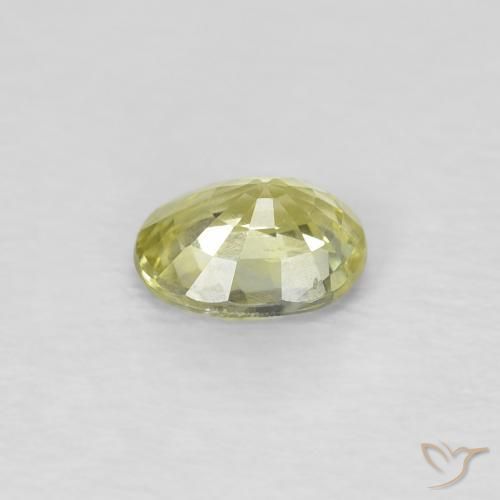 Zafiro Amarillo claro natural de 0.48 ct, Ovalada, VS