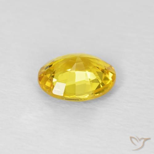Zafiro Amarillo abejorro natural de 0.64 ct, Ovalada, VVS