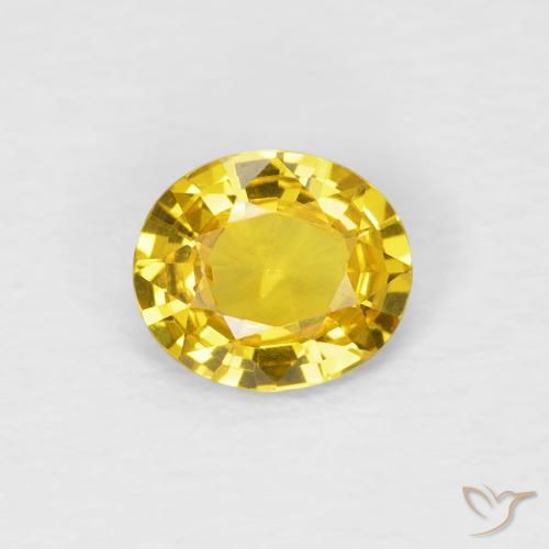 0.62ct Natural Amarillo medio Zafiro, Ovalada, VVS