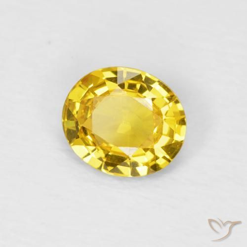 Zafiro Amarillo medio natural de 0.62 ct, Ovalada, VVS