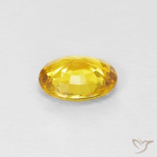 Zafiro Amarillo medio natural de 0.62 ct, Ovalada, VVS