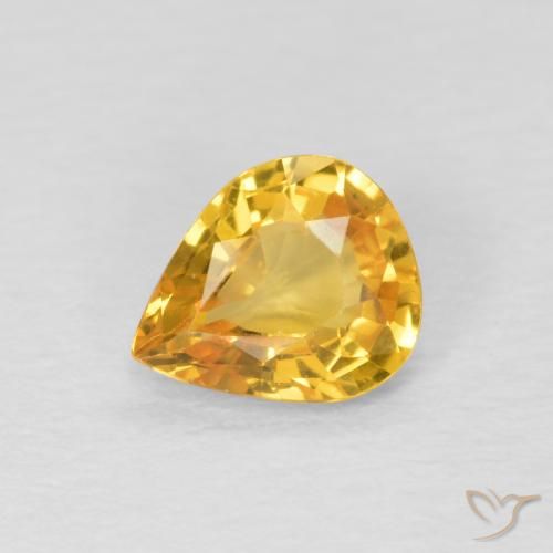 0.60ct Natural Dorado Zafiro, En forma de pera, VVS