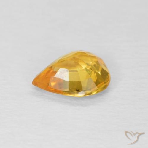 Zafiro Dorado natural de 0.60 ct, En forma de pera, VVS