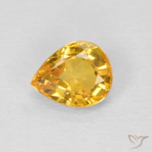 0.70ct Natural Naranja dorado Zafiro, En forma de pera, VVS