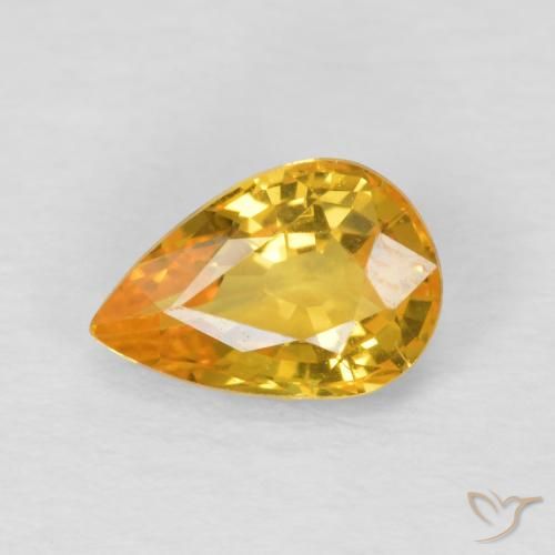 0.86ct Natural Dorado naranja Zafiro, En forma de pera, VVS