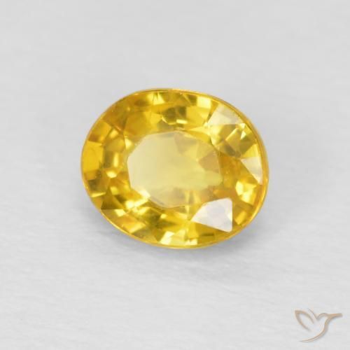 Zafiro Dorado natural de 0.93 ct, Ovalada, VVS-VS