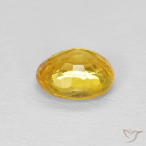 Zafiro Dorado natural de 0.93 ct, Ovalada, VVS-VS