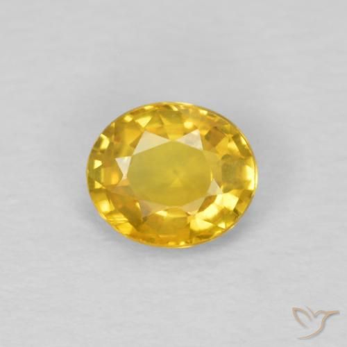 0.55ct Natural Dorado medio Zafiro, Ovalada, VVS-VS