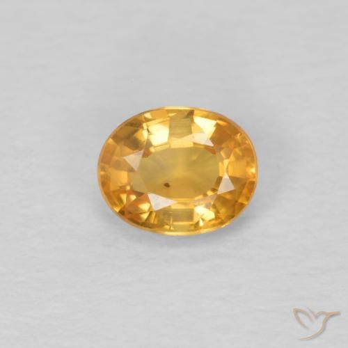 0.51ct Natural Dorado naranja Zafiro, Ovalada, VVS-VS