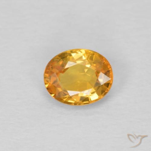 0.45ct Natural Dorado naranja Zafiro, Ovalada, VVS-VS
