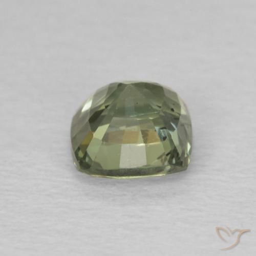 Zafiro Verde claro natural de 0.63 ct, Forma Cojín, VS