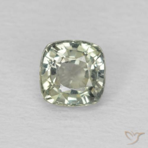 0.53ct Natural Verde salvia claro Zafiro, Forma Cojín, VS