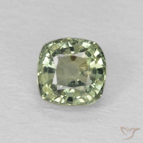 0.64ct Natural Verde claro Zafiro, Forma Cojín, VS