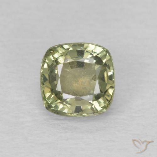 0.66ct Natural Verde salvia Zafiro, Forma Cojín, VS