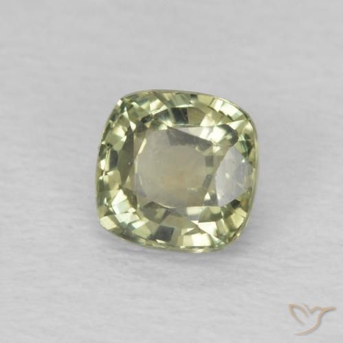 Zafiro Verde salvia natural de 0.66 ct, Forma Cojín, VS