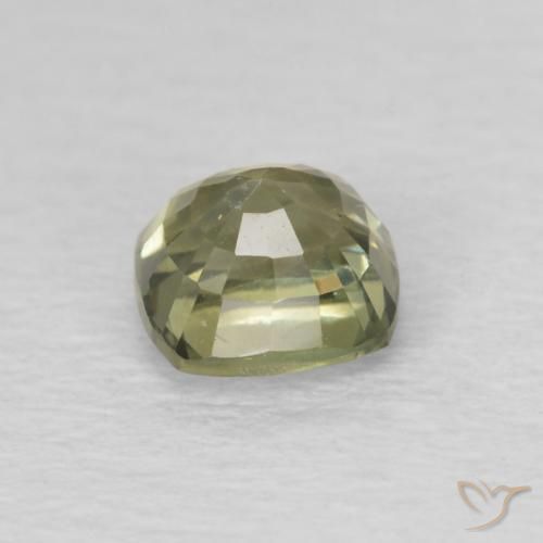 Zafiro Verde salvia natural de 0.66 ct, Forma Cojín, VS